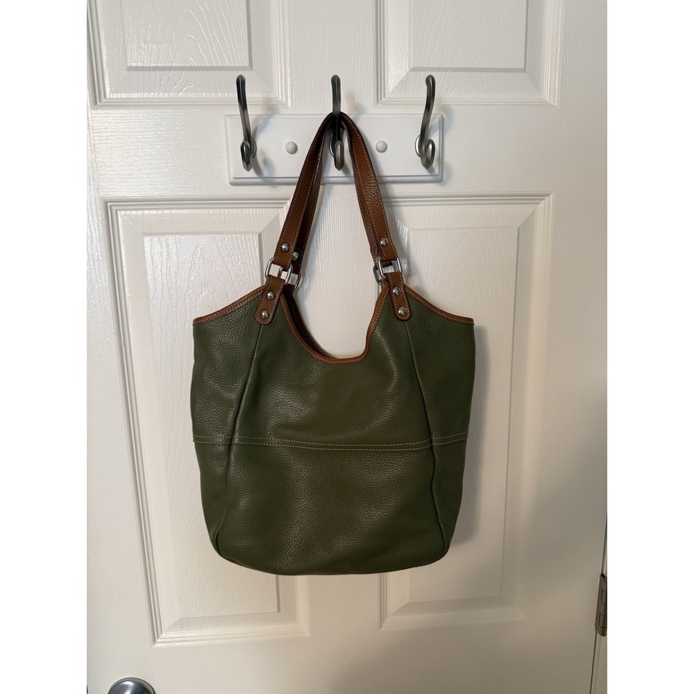 Sundance Soft Pebbled Italian Leather Shoulder Bag Handbag Purse Green EUC - Picture 11 of 12